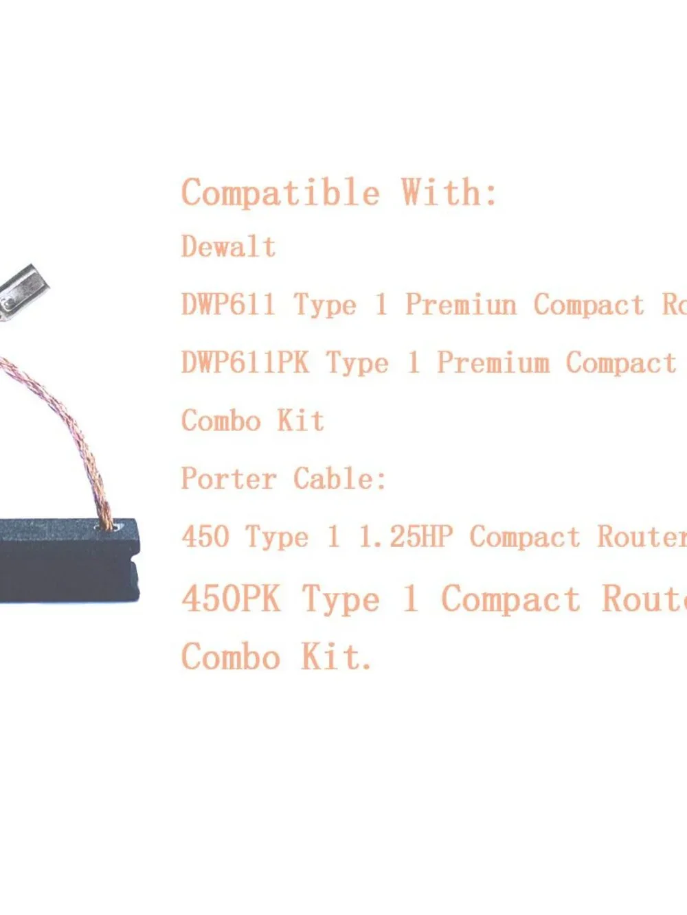 4 PCS Carbon Brush Compatible for Dewalt DWP611 Porter Cable 450 Router, Dewalt